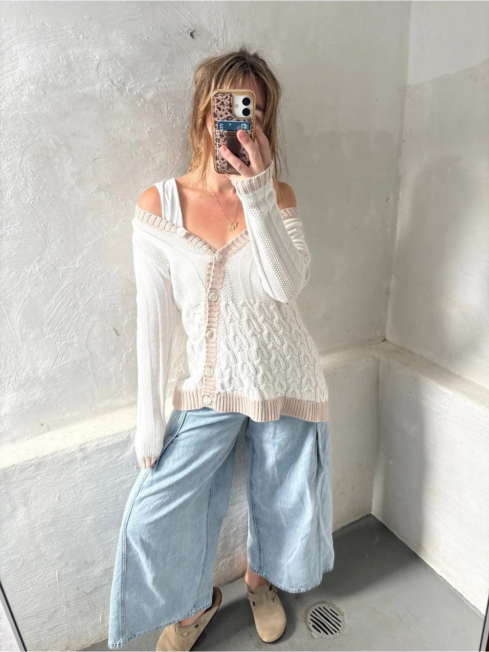 Y2K vintage knit corded cardigan